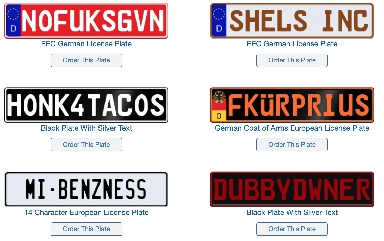 Promote Custom European License Plates: Save 20% Off Your Purchase at Custom European License ...