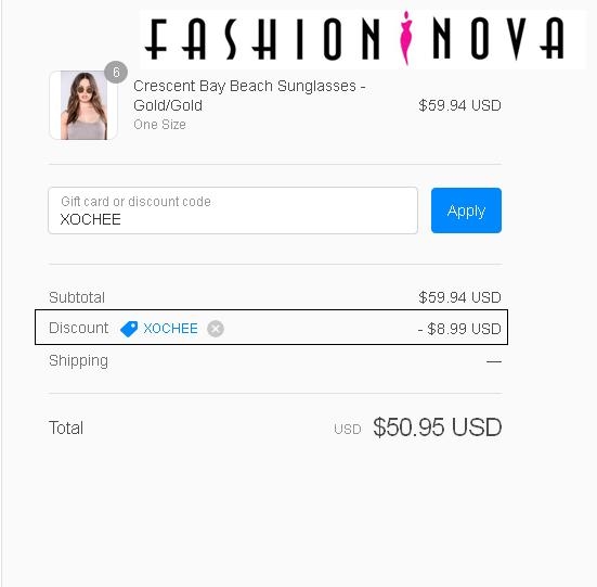 Fashion nova discount code may