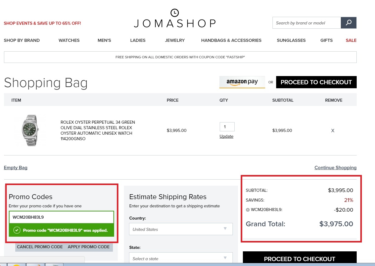 jomashop student discount