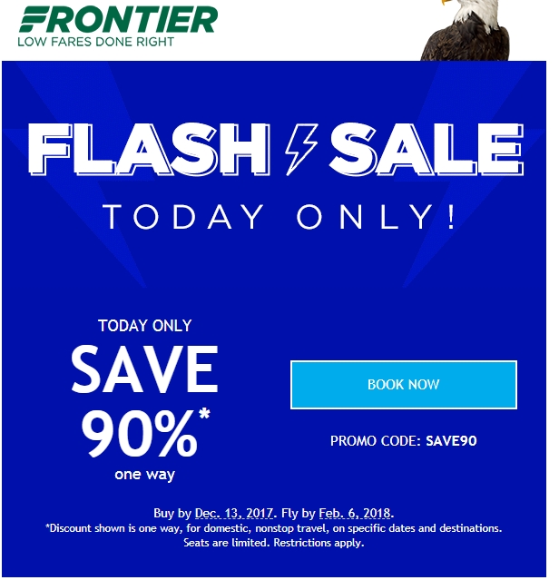 75% Off Frontier Airlines Coupon Code | 2018 Promo Codes | Dealspotr