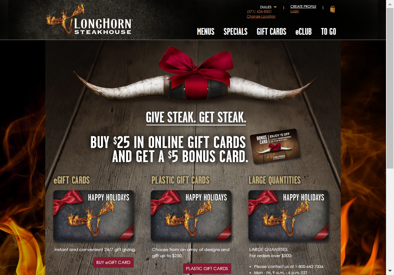 Longhorn Steakhouse Gift Card Promotions - Gift Ftempo
