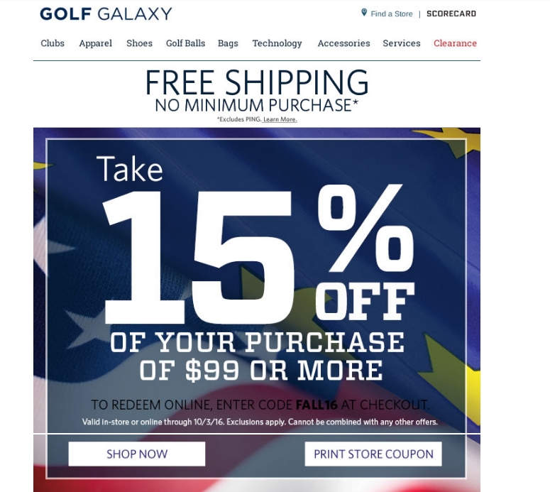 Golf Galaxy Printable Coupons