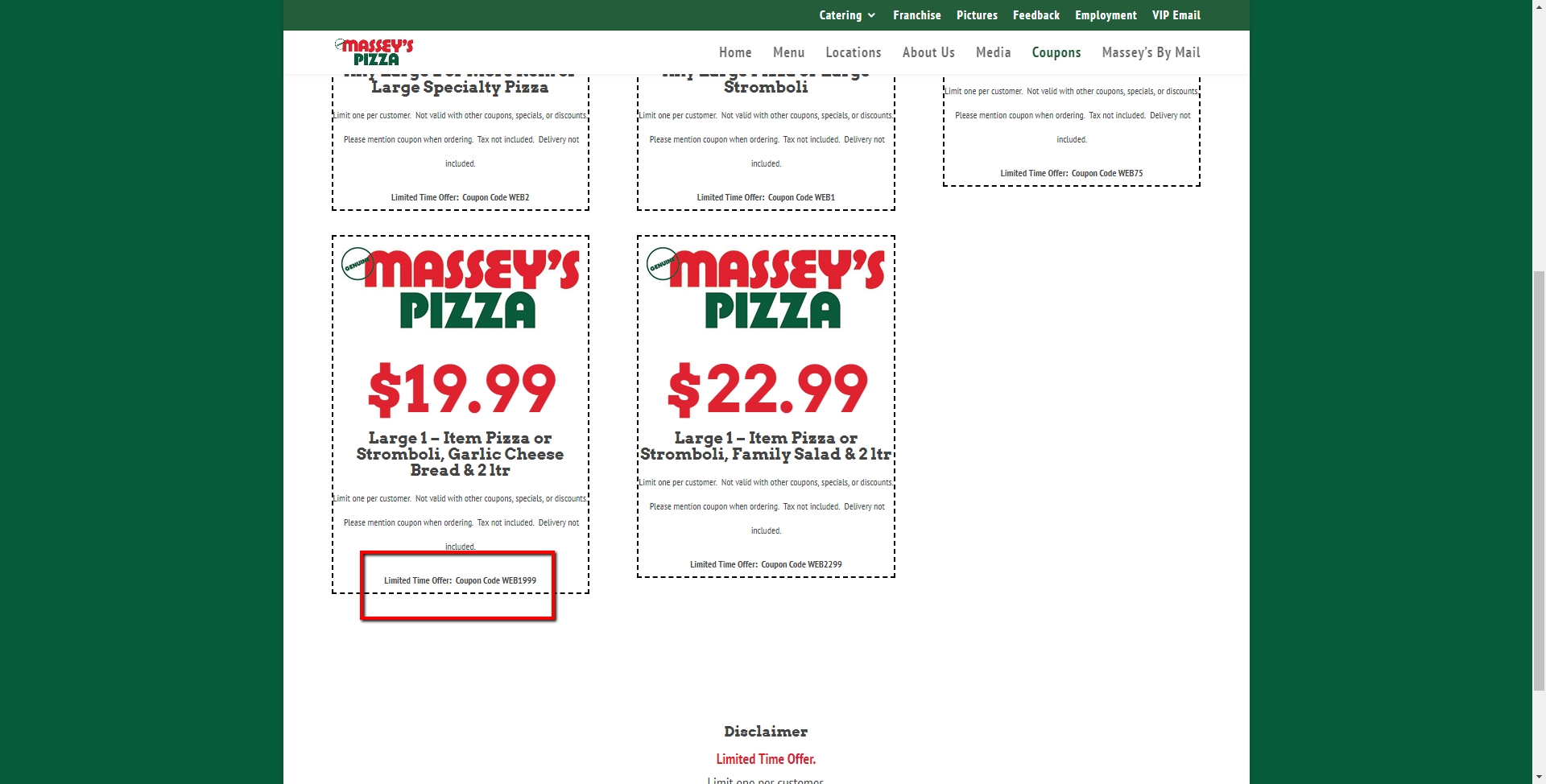 45 Off Massey's Pizza Coupon Code Massey's Pizza 2018 Codes Dealspotr