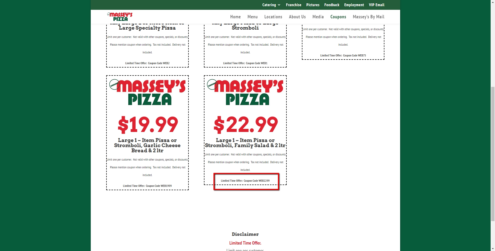 45 Off Massey's Pizza Coupon Code Massey's Pizza 2018 Codes Dealspotr