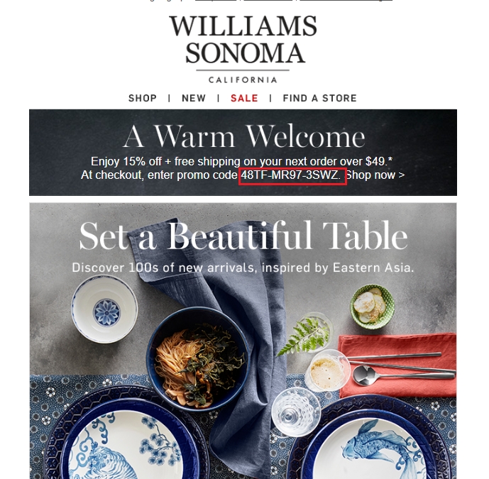 25 Off Williams Sonoma Coupon Code 2018 Promo Codes Dealspotr