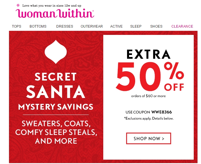 40% Off Woman Within Coupon Code | Save $20 in Jan w/ Promo Code